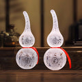 Clear Quartz & Liuli Feng Shui Wu Lou Gourd Ornament, Home Decor to Purify Space & Convert Negative Energy into Wealth, Ideal for Restroom & Northwest Home Layout