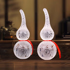 Clear Quartz & Liuli Feng Shui Wu Lou Gourd Ornament, Home Decor to Purify Space & Convert Negative Energy into Wealth, Ideal for Restroom & Northwest Home Layout