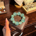 Natural Mambo Green Fluorite Bracelet for Women, Original Design Versatile New Year Beads