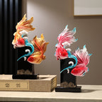 Koi Fish Feng Shui Ornament, Symbolizing Abundance & Smooth Sailing, Wealth Attracting Home Decor for Living Room, Wine Cabinet, TV Stand, Housewarming Gift
