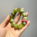 Natural Serpentine Grape Milk Cap Crystal Bracelet for Women, Single Strand Wenwan Jewelry with Rhodonite Running Ring