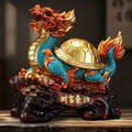 Dragon Turtle Feng Shui Ornament, Wealth Attracting Decor for Office Desk, Living Room & Entryway, Business Gift for Grand Opening & Housewarming