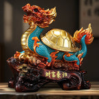 Dragon Turtle Feng Shui Ornament, Wealth Attracting Decor for Office Desk, Living Room & Entryway, Business Gift for Grand Opening & Housewarming