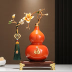 Magnolia Gourd Ornament, Luxury Chinese Style Decor, Hallway Cabinet Desktop Art Deco, Housewarming Gift