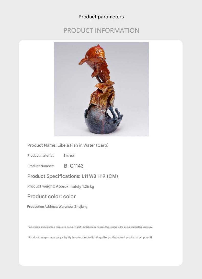 Fish Ornament Feng Shui Decor, Abundant Fortune Carp Statue, Home Entryway Living Room Decoration, Housewarming Opening Gift