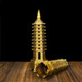 9/13 Layers Brass Wenchang Tower Statue, Feng Shui Pagoda Ornament, Study Desktop Decoration, Career & Academic Luck Home Office Decor