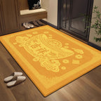 New Chinese Style Yellow Doormat, Wealth Attracting Feng Shui Floor Mat, Non-slip Entryway Rug for Front Door & Hallway Home Decor