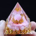 Resin Pyramid Ornament with Crystal Chips, Handmade Craft for Home Decoration