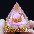 Resin Pyramid Ornament with Crystal Chips, Handmade Craft for Home Decoration