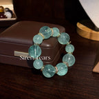 Natural Mambo Green Fluorite Bracelet for Women, Original Design Versatile New Year Beads