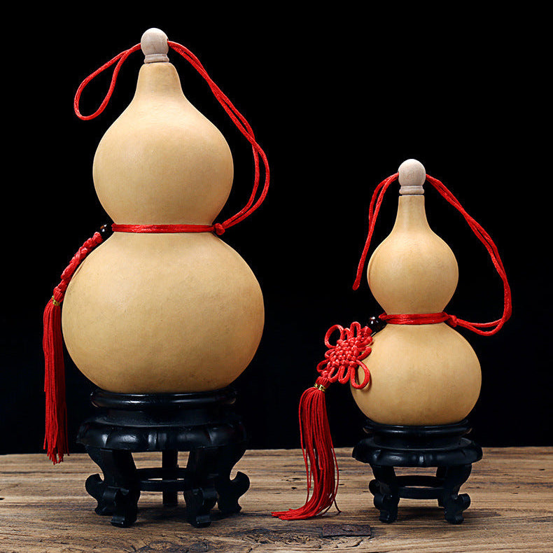 Natural Handcrafted Open Gourd Pendant, Traditional Calabash Craft Ornament for Home Decor