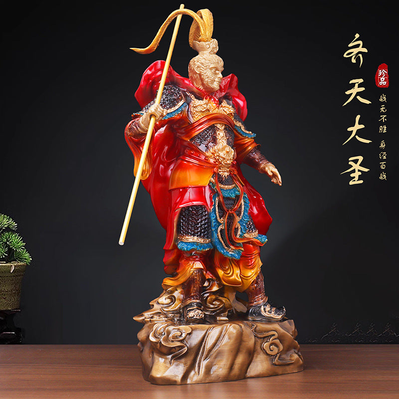 Journey to The West Chinese Myth Wukong Monkey Statue Heroes Sculpture,Computer Desk Myth Wukong Collectibles Wukong Decoration(Wukong Statue)