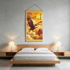 Nuevo Pergamino Colgante "Ambición Elevándose Alto", Gran Prospecto Arte de Pared Estilo Chino, Decoración para Sala de Estar, Entrada, Oficina y Pasillo