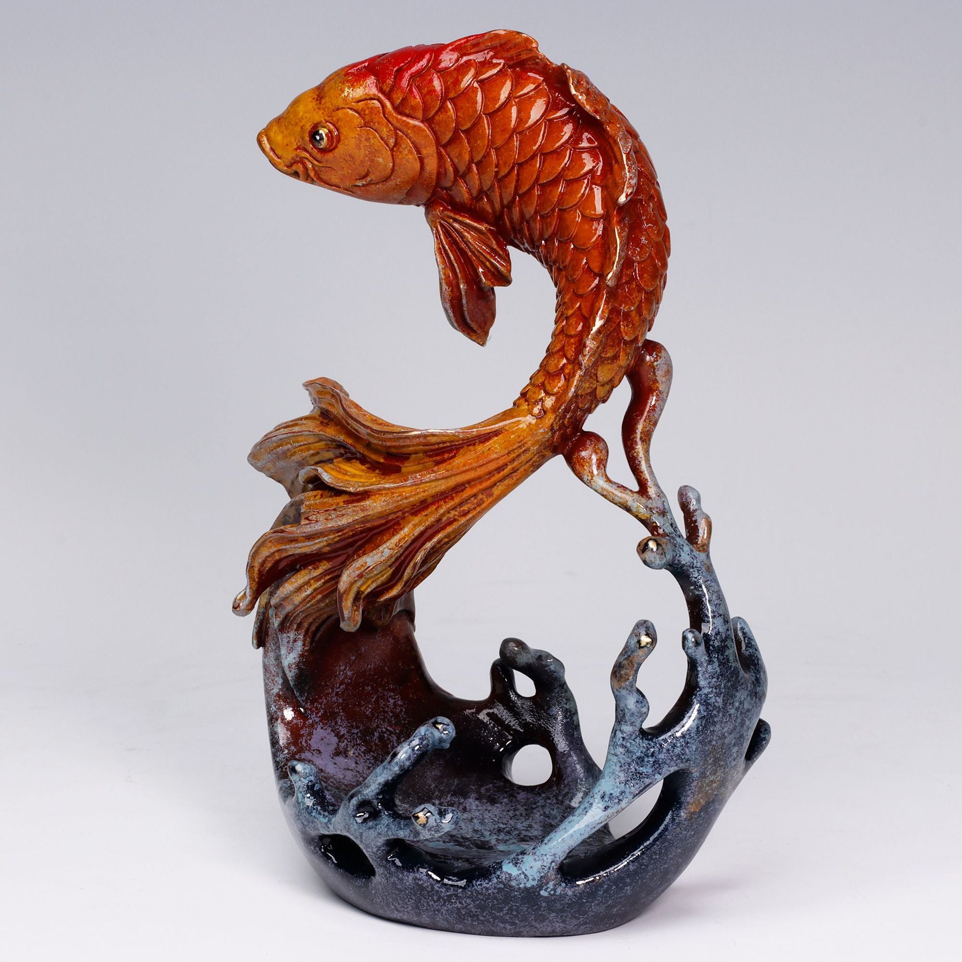 Fish Ornament Feng Shui Decor, Abundant Fortune Carp Statue, Home Entryway Living Room Decoration, Housewarming Opening Gift