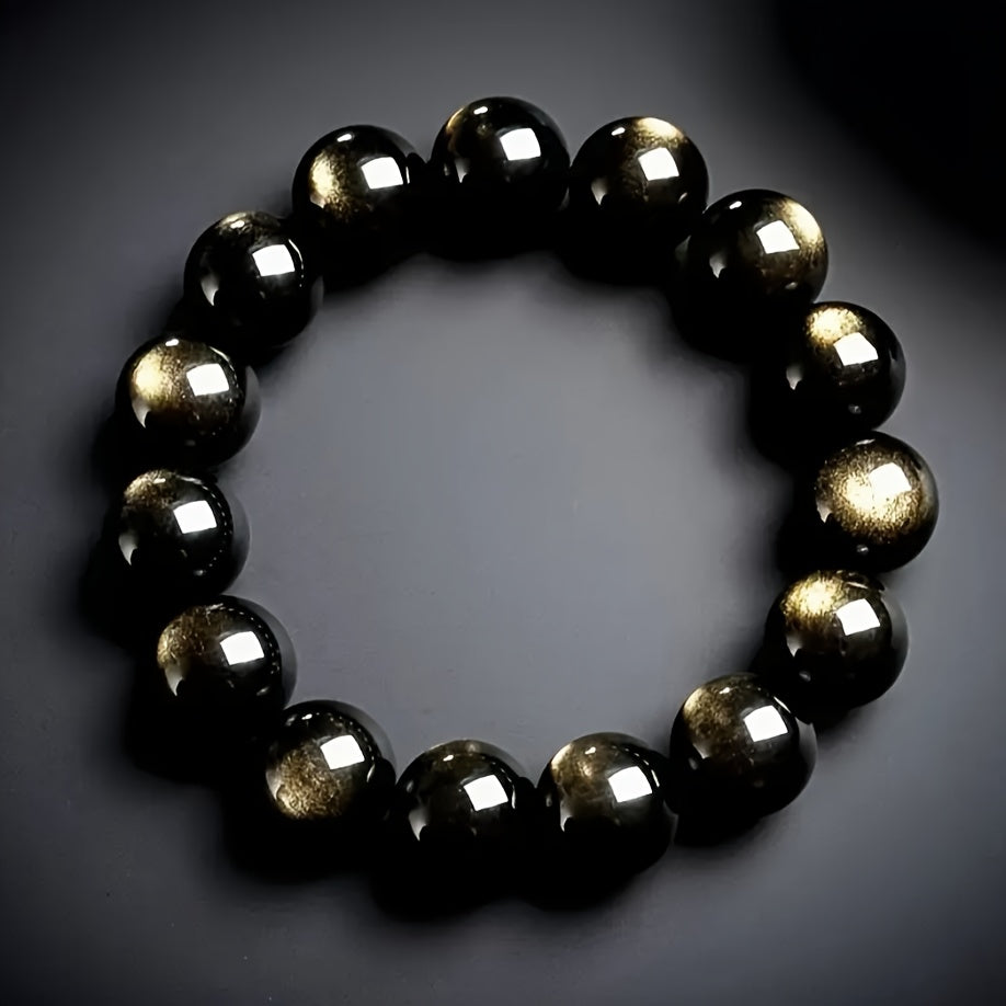 Natural Golden Obsidian Bracelet with Ethnic Style, Suitable for Both Men And Women. Perfect Gifts