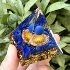 Resin Crystal Chip Pyramid Ornament, Handmade Craft for Home & Office Decor, Ideal Gift