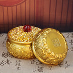 Brass Double Fish Treasure Basin Ornament, Eight Blessings Feng Shui Wealth Bowl with Gold Ingots, Entryway & Reception Desk Prosperity Decoration, Lucky Home Business Craft Gift