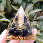 Crystal Chip Resin Pyramid, Handmade Craft Ornament for Home & Office Decor, Gift