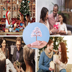 Rose Quartz Crystal Tree of Life - Chakra Tree, Feng Shui Decor - Handmade Gemstone Christmas Tree, Good Luck Money Tree Bonsai, Home Desktop Decoration Simulation Tree, Pink Crystal, Spiritual Gift