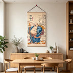 Chinese Style Maitreya Buddha Painting, New Chinese Wall Art, Blessing Wall Hanging for Entryway, Tea Room & Dining Room Decor