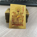 Golden Card of God of Prosperity, Imitation Gold Foil Phone Sticker, Self-Adhesive Lucky Decal for Phone Back & Case, New Year Fortune Decor Card