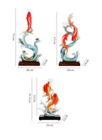 New Chinese Style Koi Fish Ornament, Wealth Attracting Figurine, Auspicious Decor for Living Room, Wine Cabinet & Office, Meaningful Gift