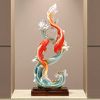 New Chinese Style Koi Fish Ornament, Wealth Attracting Figurine, Auspicious Decor for Living Room, Wine Cabinet & Office, Meaningful Gift