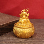 God of Wealth Zhao Gongming Rotating Treasure Basin Ornament, Wealth Attracting Decor for Living Room, Wine Cabinet, Office & Shop