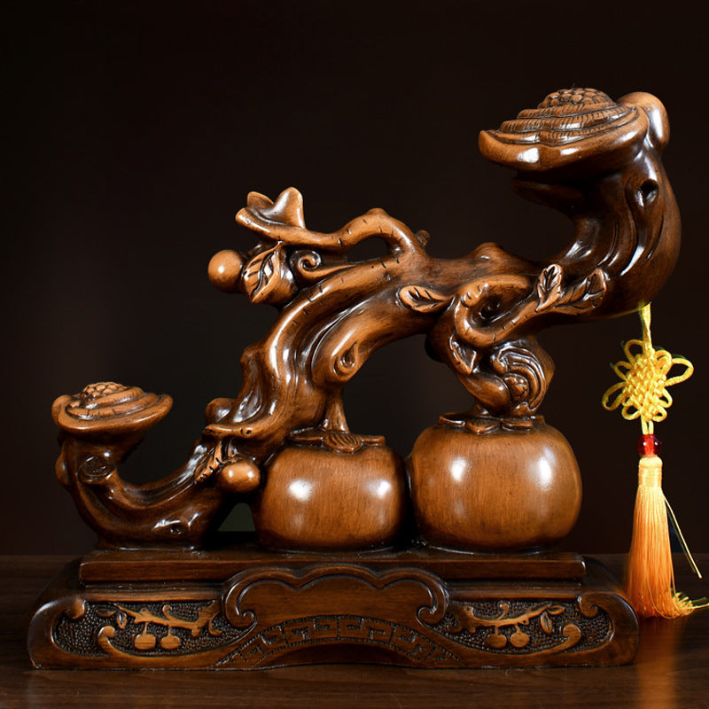 Chinese Style Ruyi Lucky Ornament, All-Wishes-Fulfilled Decor Statue, Home Art for Living Room, Entryway, Wine Cabinet & TV Stand, Housewarming & Business Opening Gift