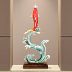 New Chinese Style Koi Fish Ornament, Wealth Attracting Figurine, Auspicious Decor for Living Room, Wine Cabinet & Office, Meaningful Gift