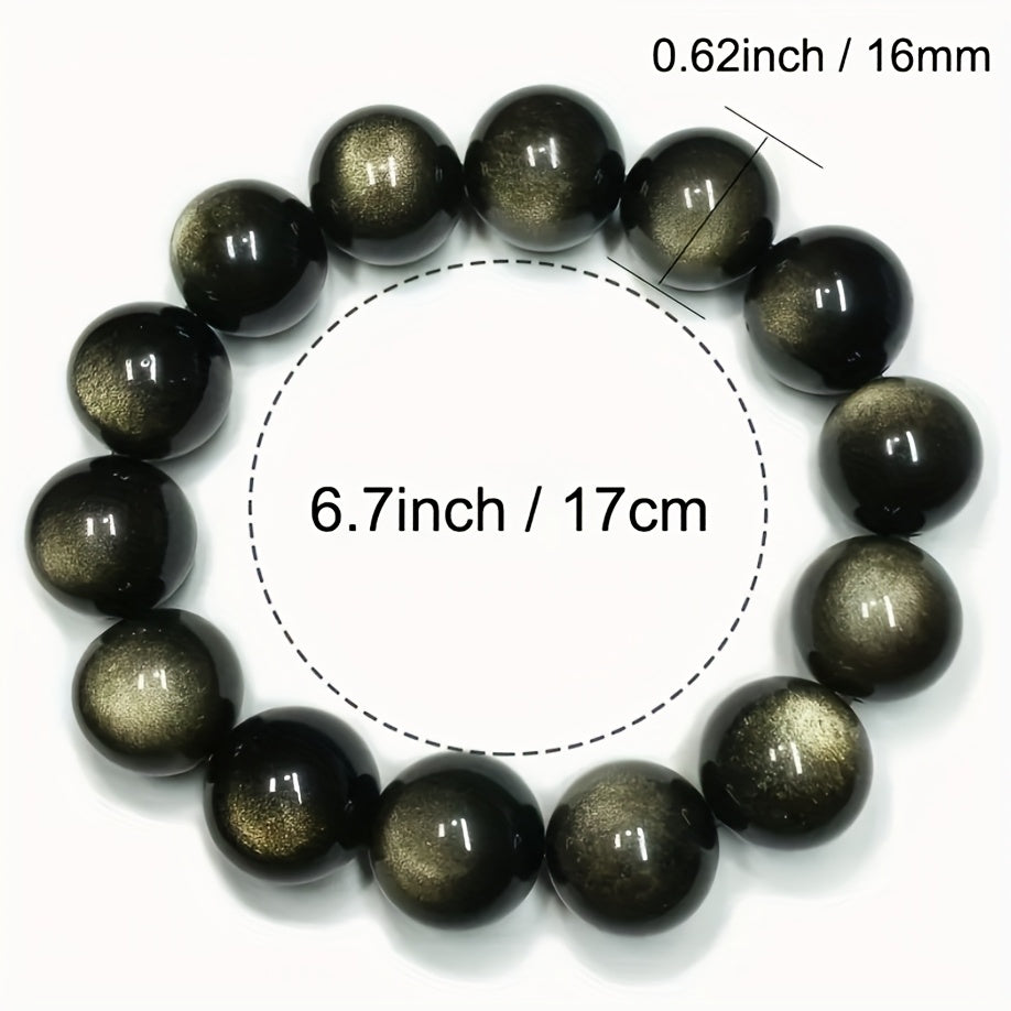 Natural Golden Obsidian Bracelet with Ethnic Style, Suitable for Both Men And Women. Perfect Gifts