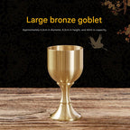 Small Brass Offering Cup for Water or Wine, Chinese God of Wealth & Buddha Altar Supply, Home Tabletop Decoration