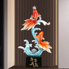 Luxury Large Koi Fish Ornament, Wealth & Abundance Feng Shui Decor, High-end Statue for Entryway, Living Room & Wall Niche, Housewarming Gift