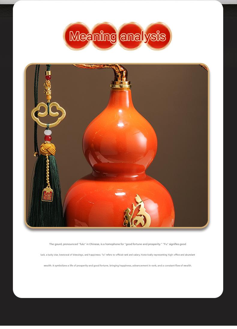 Magnolia Gourd Ornament, Luxury Chinese Style Decor, Hallway Cabinet Desktop Art Deco, Housewarming Gift