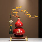 Magnolia Gourd Ornament, Luxury Chinese Style Decor, Hallway Cabinet Desktop Art Deco, Housewarming Gift