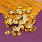 Solid Gold Ingot Ornaments, Mini Yuanbao Statues, Feng Shui Decor for God of Wealth Worship, Home Wealth & Treasure Decoration