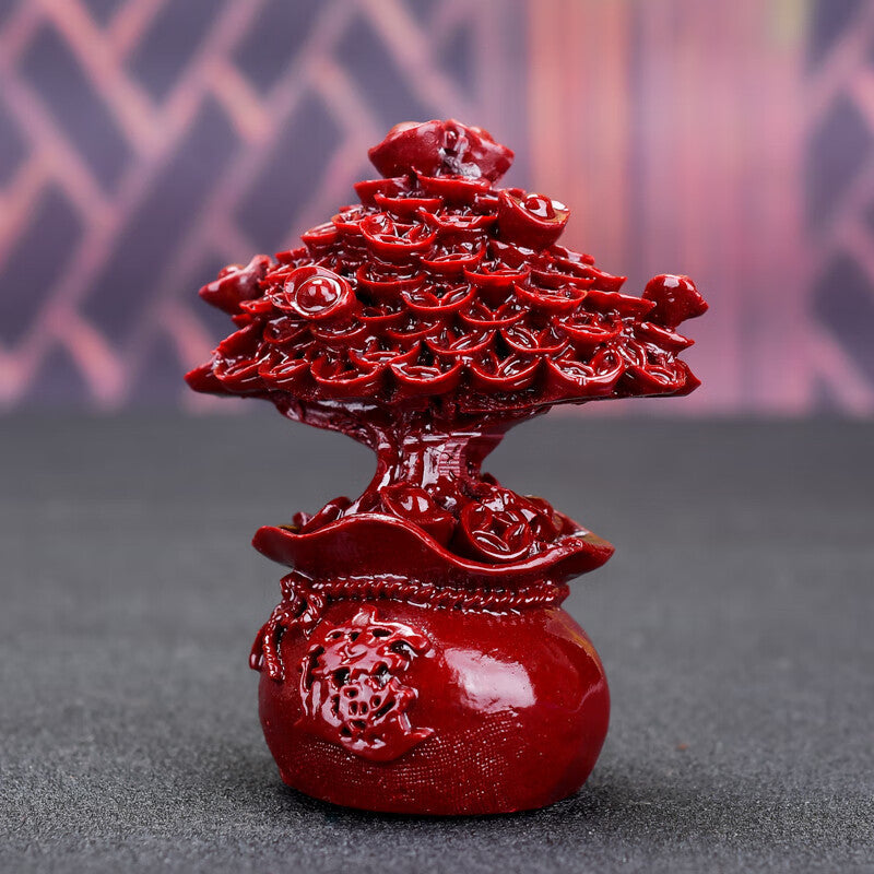 Purple Cinnabar Fortune Tree Ornament, Smooth Sailing Lucky Money Tree Decor, Home & Car Interior Display