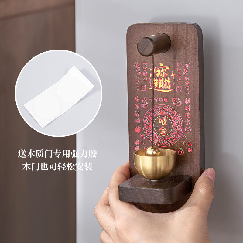 Entrance Wind Chime Bell, Dual-Use Hanging Ornament & Fridge Magnet, Peace Blessing Home Decor for Front Door Entryway