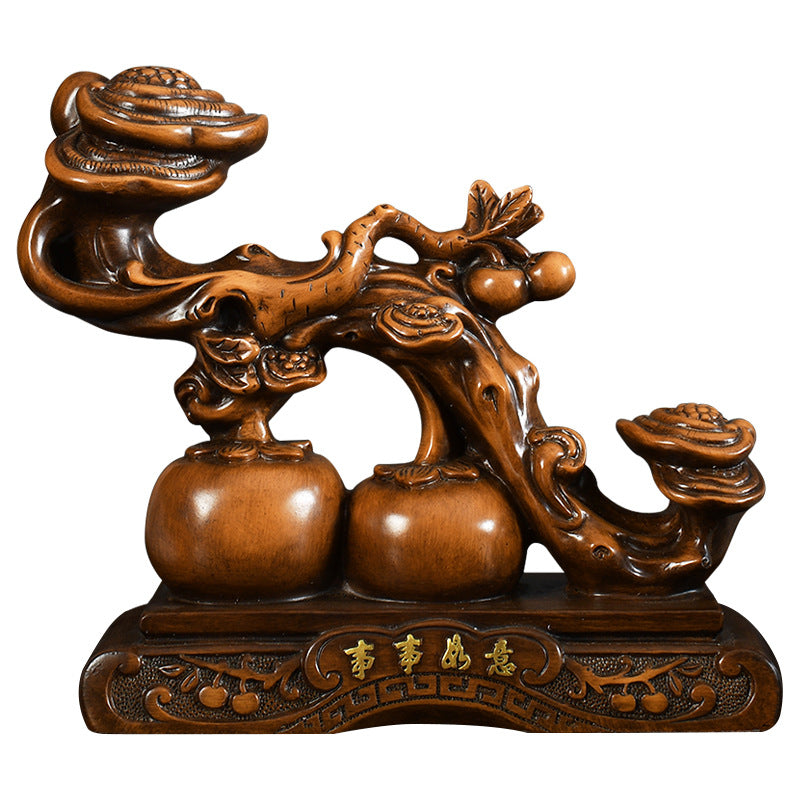 Chinese Style Ruyi Lucky Ornament, All-Wishes-Fulfilled Decor Statue, Home Art for Living Room, Entryway, Wine Cabinet & TV Stand, Housewarming & Business Opening Gift