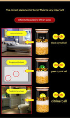 Anrenshui Feng Shui Glass Bottle Ornament with Six-Emperor Coins, Home Decor for West-Facing Bedhead & Northwest Toilet, Bedroom Living Room Lucky Decoration