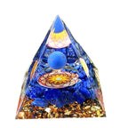 Resin Crystal Chip Pyramid Ornament, Handmade Craft for Home & Office Decor, Ideal Gift