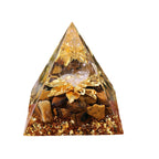 New Resin Craft with Crystal Chips Pyramid & Crystal Sphere, Decor Ornament for Home, Bedroom & Car