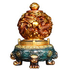 Rotatable Qiankun Ding Bronze Statue, Oriental Craft Tabletop Decoration for Home Entrance Boss Office, Prosperity Gift for Company Grand Opening Bulk Supply