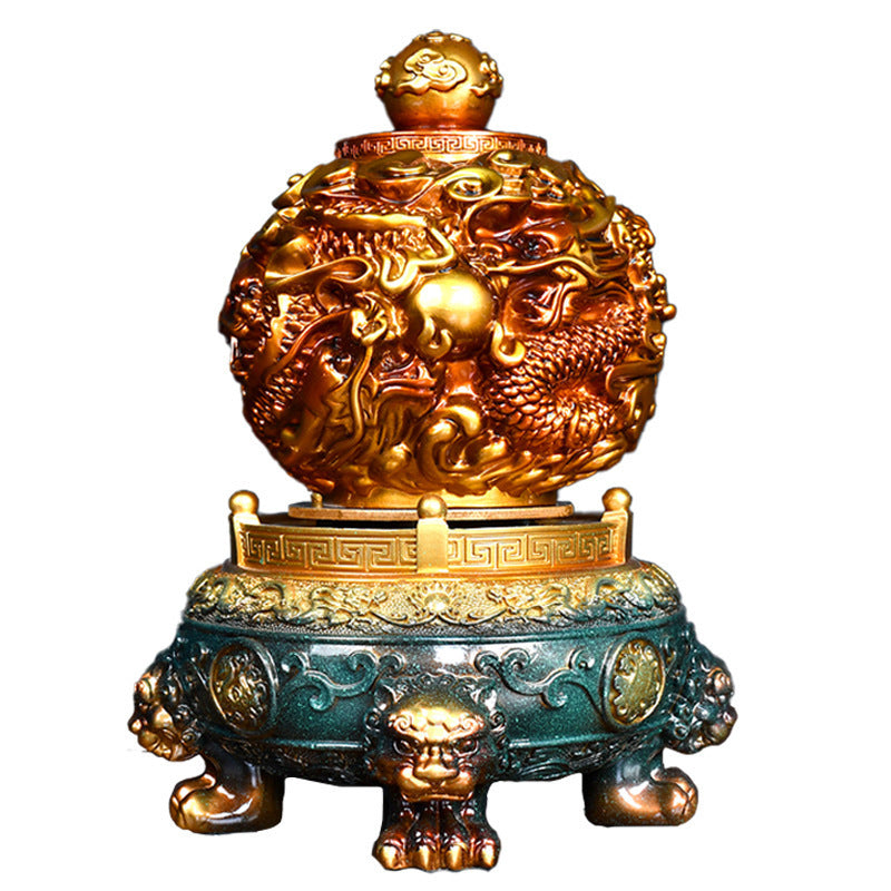 Rotatable Qiankun Ding Bronze Statue, Oriental Craft Tabletop Decoration for Home Entrance Boss Office, Prosperity Gift for Company Grand Opening Bulk Supply