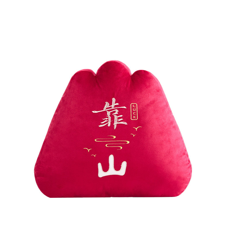 Embroidery Mountain Pattern Back Support Pillow, Creative Lumbar Cushion, Waist Rest Pillow for Office Chair & Car Seat Decor