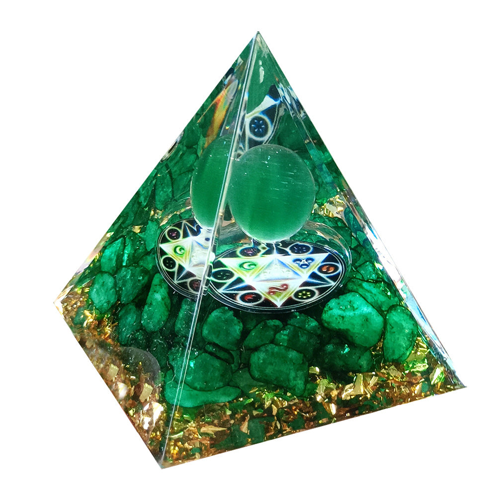 Hot Sale Resin Crystal Chip Pyramid, Multi-purpose Handicraft for Desktop, Home Decor & Aquarium Landscaping, Gift