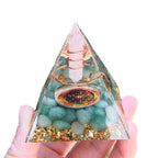 Handmade Resin Crystal Gravel Pyramid Decoration, Art Craft for Living Room Desk & Festival Gift