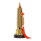9/13 Layers Brass Wenchang Tower Statue, Feng Shui Pagoda Ornament, Study Desktop Decoration, Career & Academic Luck Home Office Decor
