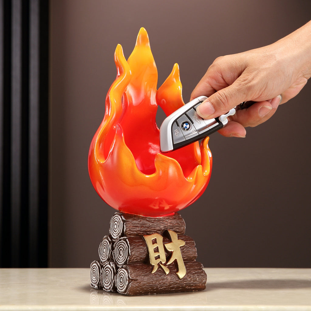 Red Prosperity Wealth Attracting Ornament, Feng Shui Decor for Living Room, Entryway, Wine Cabinet, TV Stand, Office & Shop, Perfect Housewarming & Opening Gift