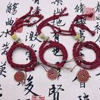 New Chinese Style Cinnabar Mountain Ghost Coin Double Wrap Bracelet Semi-Finished Handmade Rope